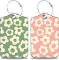 Vintage Groovy Flowers Set of 2 Luggage Tags by Unknown
