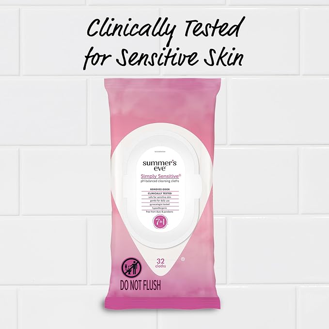 Summer's Eve Simply Sensitive Daily Gentle Feminine Wipes, Removes Odor - Image 4