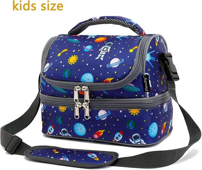FlowFly Kids Double Decker Cooler Insulated Lunch Bag Large Tote - Image 9