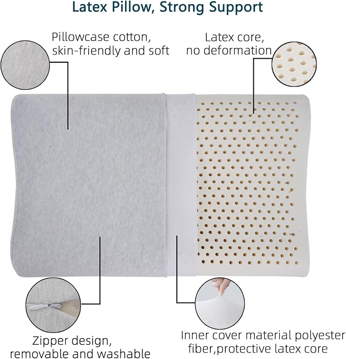 High-Profile Nature Latex Foam Pillow, Slightly Soft - Image 3