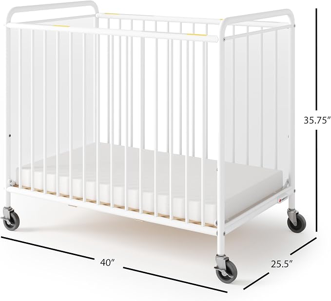 Foundations Chelsea Clearview Metal Compact Daycare Crib, Compact Mini Size - Image 2
