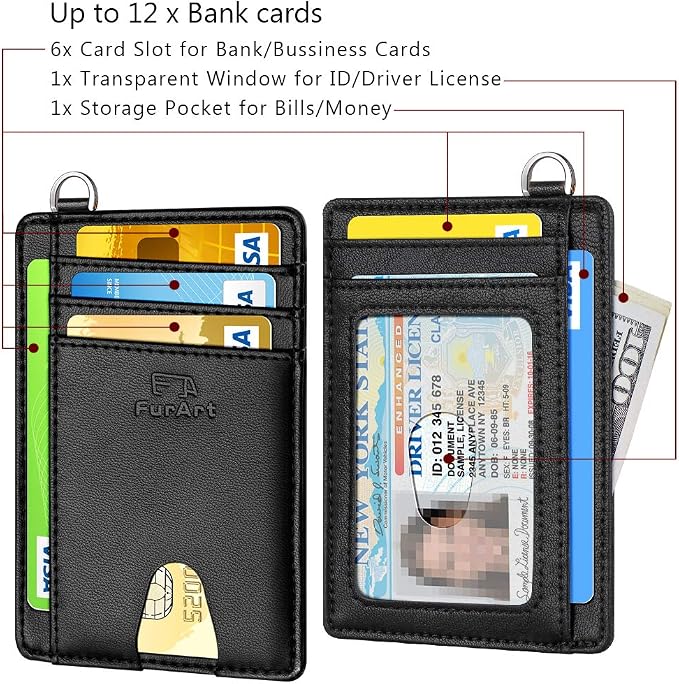 FurArt Slim Minimalist Wallet, Front Pocket Wallets, RFID Blocking, Credit Card - Image 6