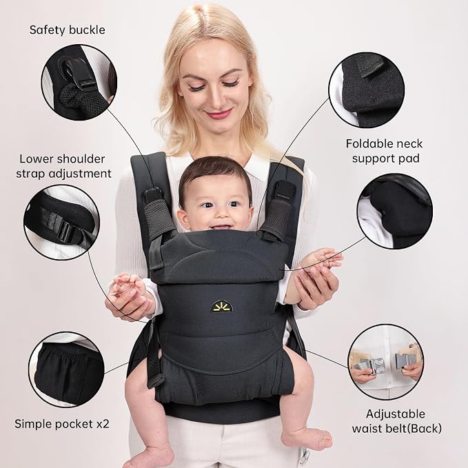 Baby Carrier for Newborns to Toddlers, Adjustable, Ultra-Soft and Weightless - Image 5