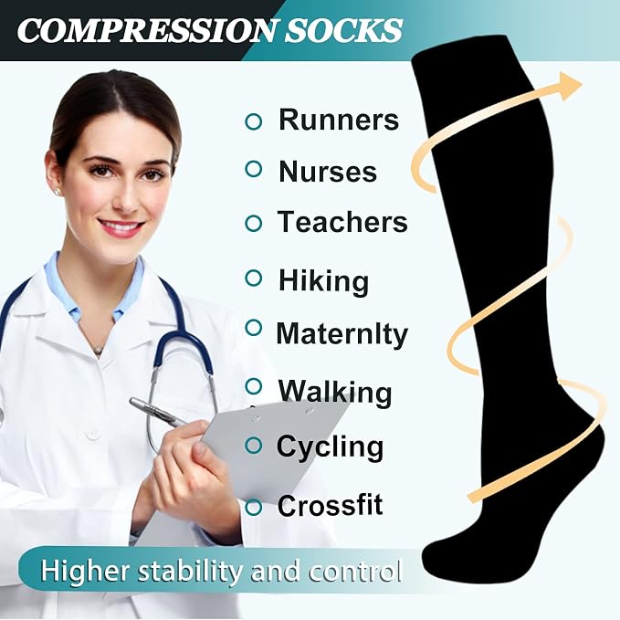 ACTINPUT 8 Pairs Compression Socks - Image 5
