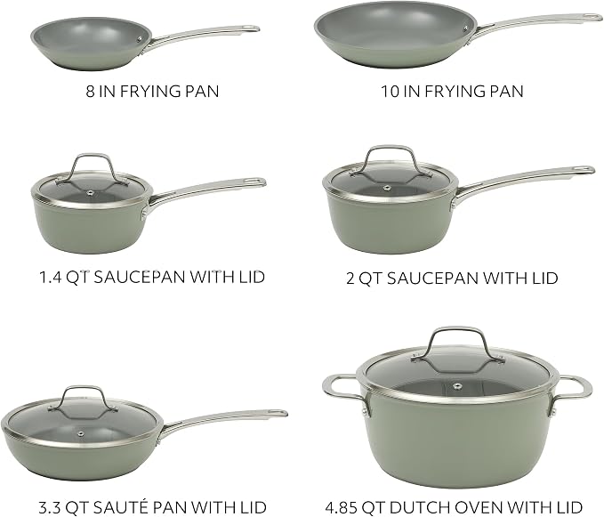 Sur La Table Kitchen Essentials Cool Commune Hard Anodized 10 Piece PFA Free - Image 3