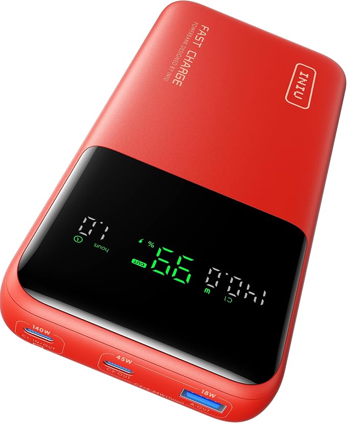 INIU 140W Power Bank, 25000mAh High Capacity Laptop & Phone Portable Charger by INIU
