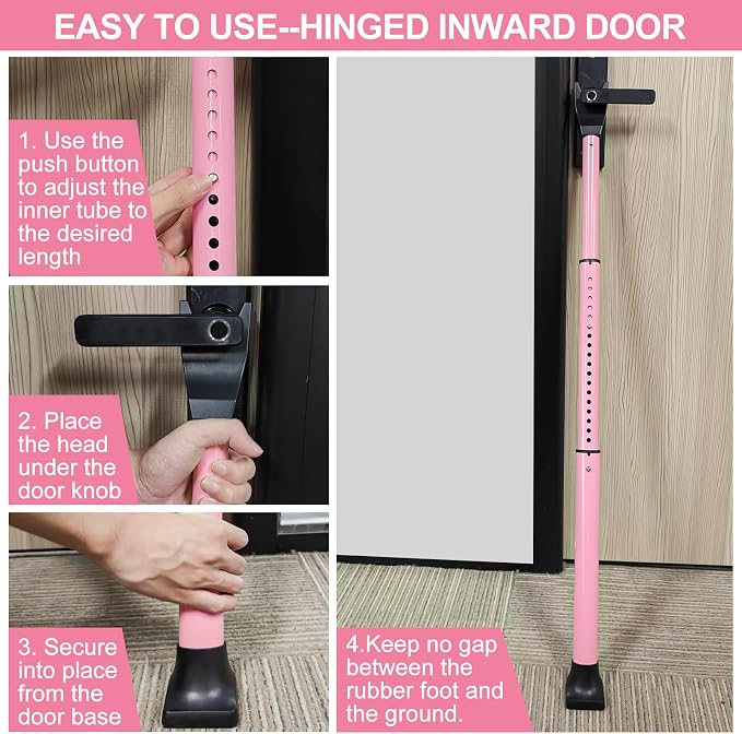 Rerishom Door Security Bar, Door Stoppers Security bar, Heavy Duty Door Lock - Image 6