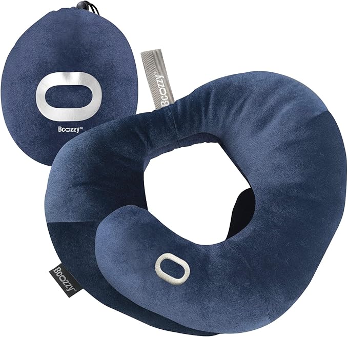 BCOZZY Flat Back Travel Neck Pillow – Patented Neck Pain Relief & Support by BCOZZY