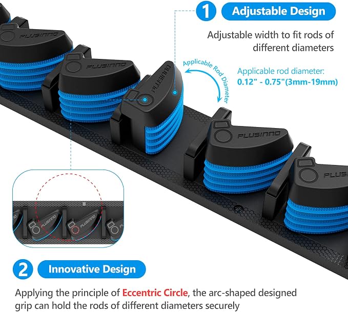 PLUSINNO 4 Pack Vertical Fishing Rod Rack, Wall Mounted Fishing Rod holder - Image 4
