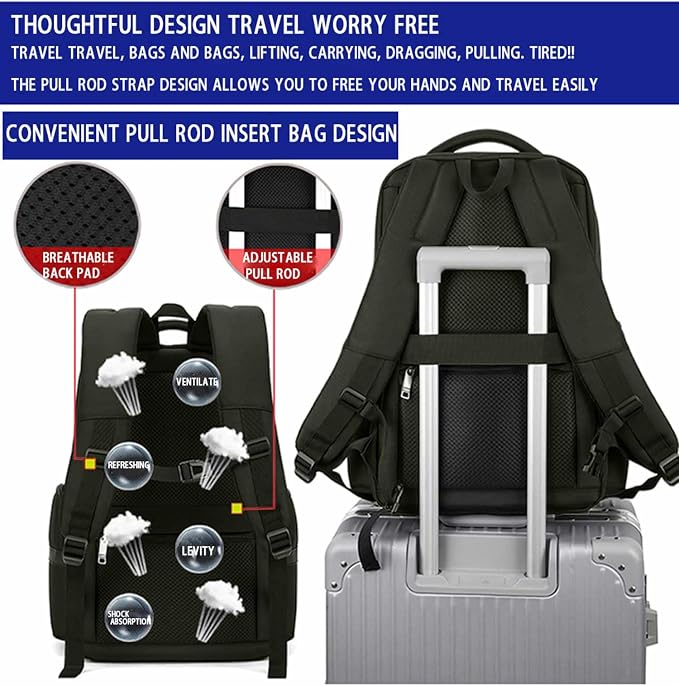 Men's Multilayer Backpack Business Casual Large Capacity Multifunctional Laptop - Image 6