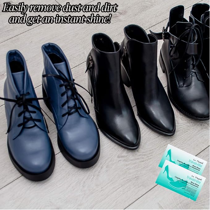 LA Fresh Travel Lite Pre-Moistened Shoe Shine Wipes Pack of 50 Individually - Image 6