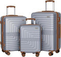 Romswi Luggage Sets 3 Piece Expandable PC+ABS Suitcases, Durable Hardshell by Romswi