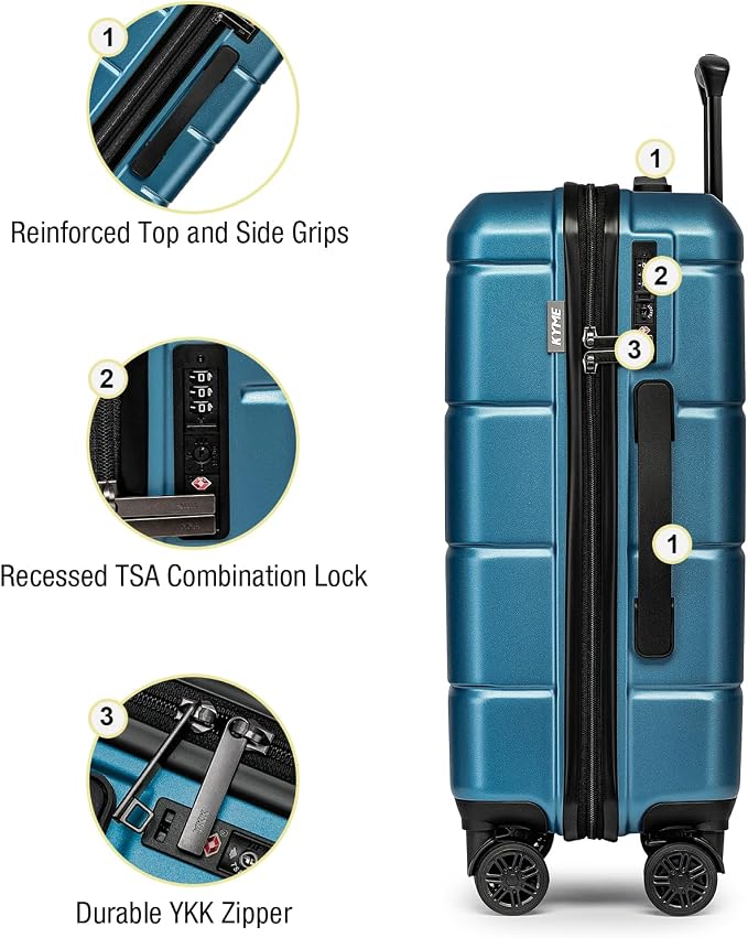 KYME Luggage Sets 3 Piece Hardshell 22in/26in/30in Suitcases - Image 5