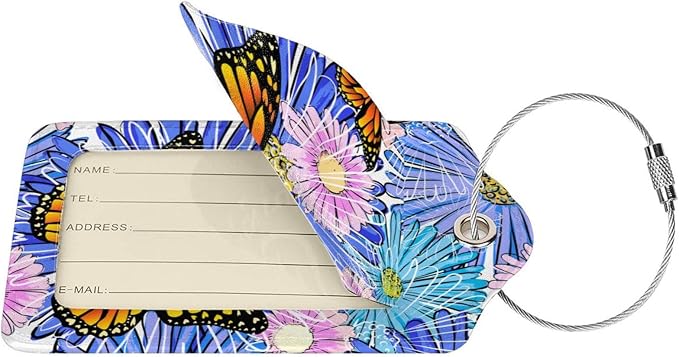 Set of 2 Artistic Flowers Luggage Tags - Image 2