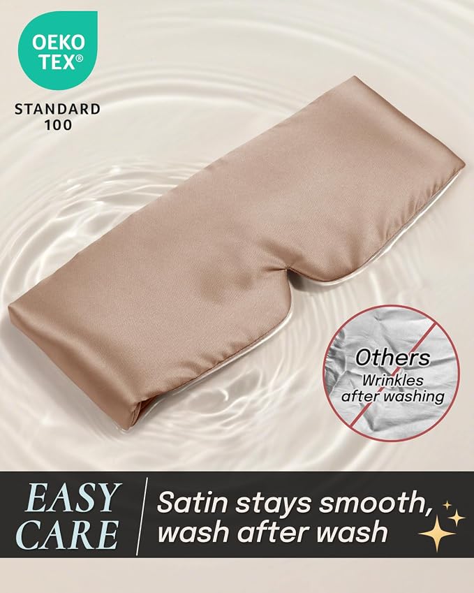 Zenssia Satin Sleep Mask for Women and Men, Lightweight Padded Eye Mask - Image 3