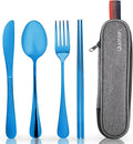 Travel Utensils with Case, Quatish Portable Silverware Set by Quatish
