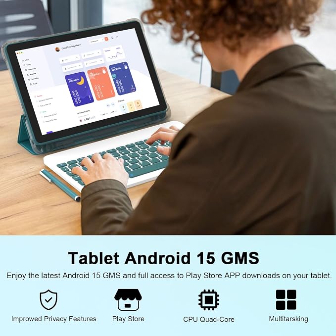 Android 15 Tablet 10 Inch, 20GB RAM+128GB ROM/ 2TB Expandable, 2.0GHz Quad-core - Image 4