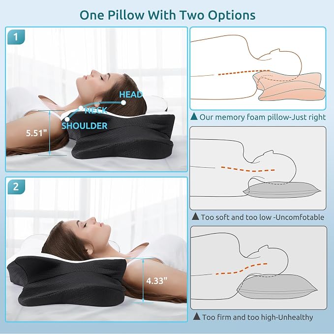 DONAMA Cervical Pillow for Neck and Shoulder, Contour Memory Foam Pillow - Image 5