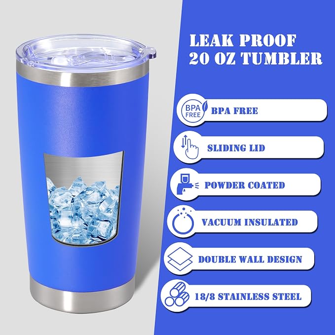 20 oz Tumbler with lid Double Wall Vacuum Insulated Tumblers Stainless Steel - Image 3