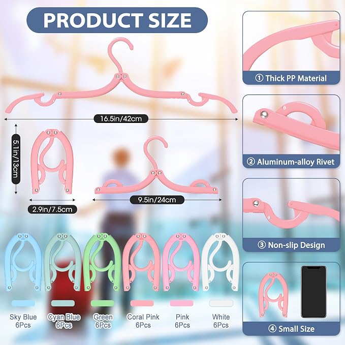 36 Pcs Travel Hangers Portable Foldable Travel Hanger Organizer, Plastic Cruise - Image 2