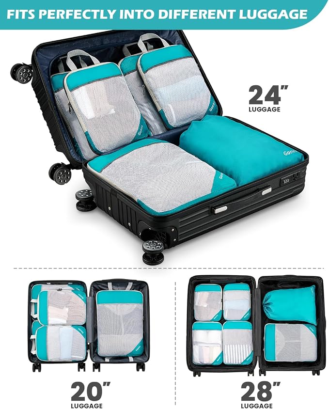 Compression Packing Cubes, Gonex Extensible Storage Mesh Bags Organizers - Image 7