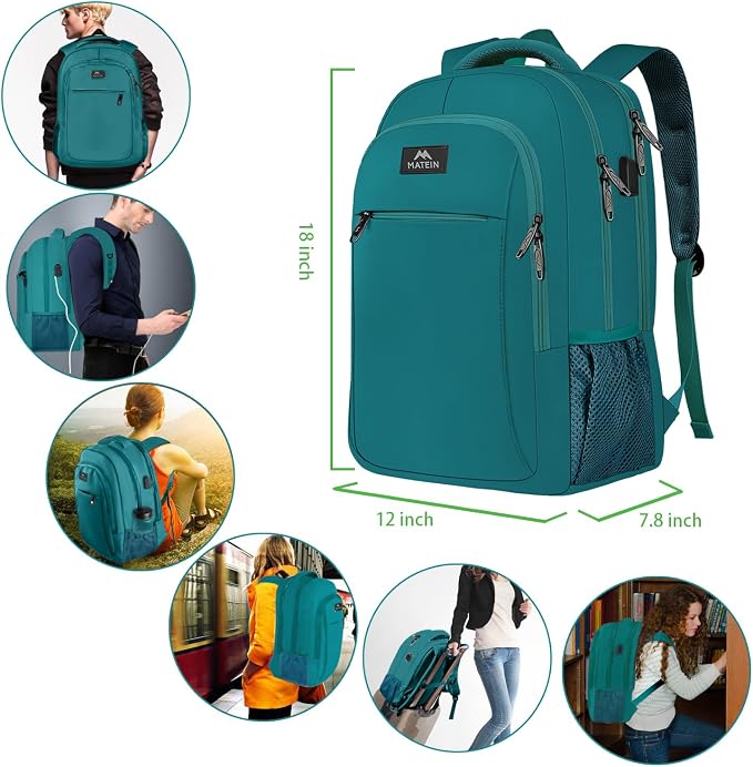 MATEIN Slim Laptop Backpack, Anti Theft 15.6 inch Computer Travel Backpack - Image 8