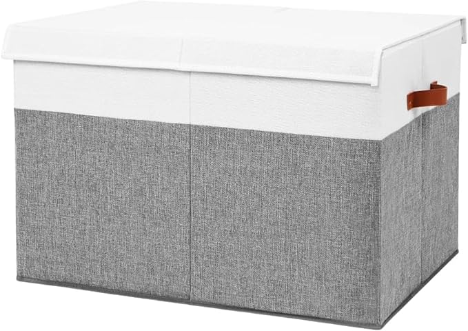 Large Toy Storage Box with Lid, Collapsible Sturdy Toys Storage Organizer Chest - Image 9