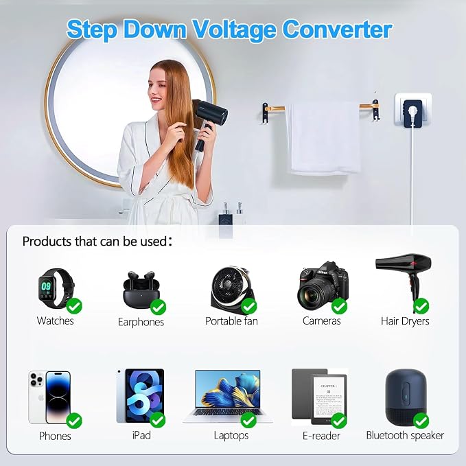 220V to 110V Voltage Converter US to Europe - Image 2
