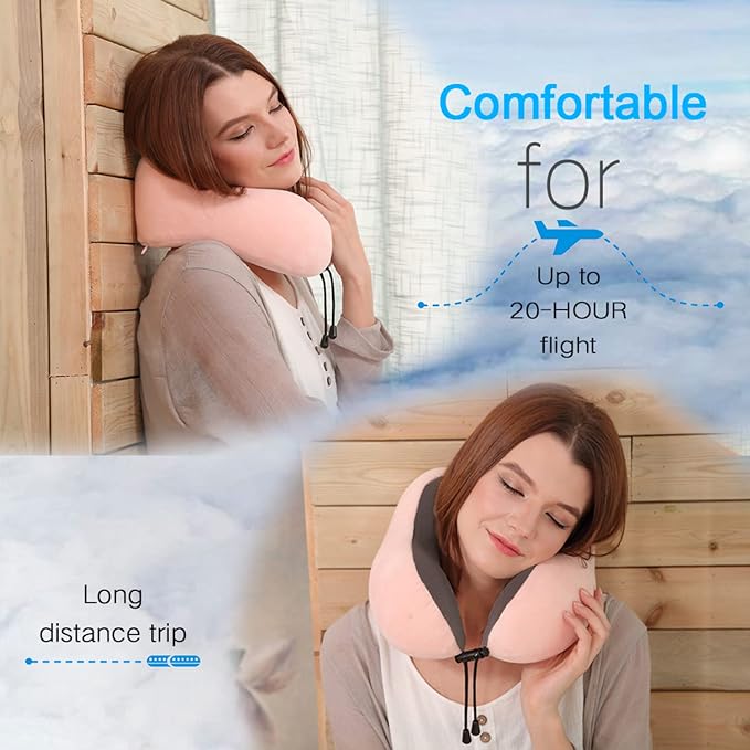 Travel Pillow, Best Memory Foam Neck Pillow Head Support Soft Pillow - Image 2