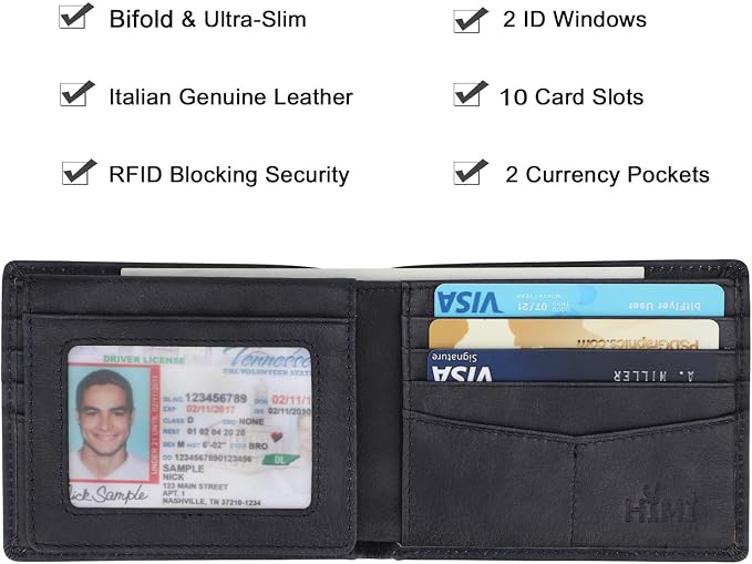 Wallet for Men-Genuine Leather RFID Blocking Bifold Stylish Wallet - Image 3