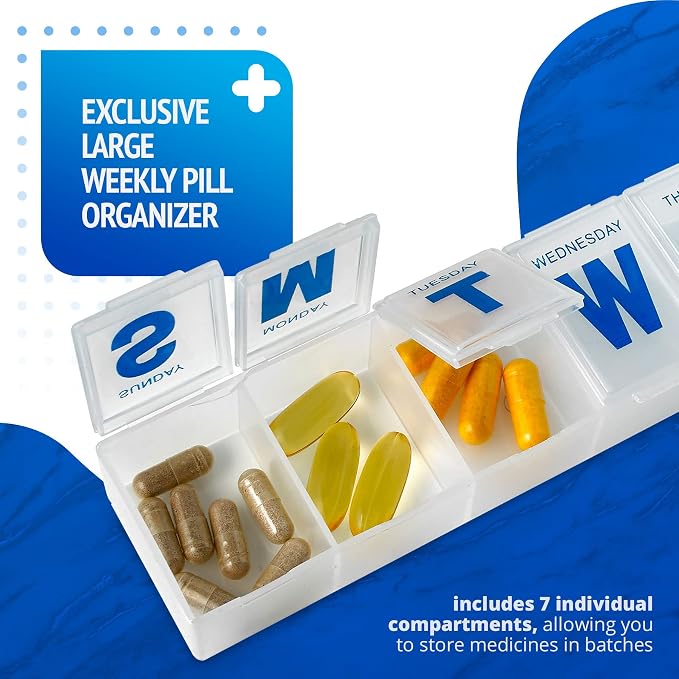 MEDca Weekly Pill Organizer, 7-Day Pill Planner Extra Large - Image 2