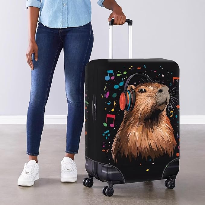 Capybara Luggage Cover Fits 26-29 Inch Luggage Anti-Scratch Spandex Zipper - Image 4
