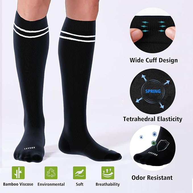 LEVSOX Compression Socks for Pregnant Women 20-30 mmHg Knee High Cute Funny - Image 3
