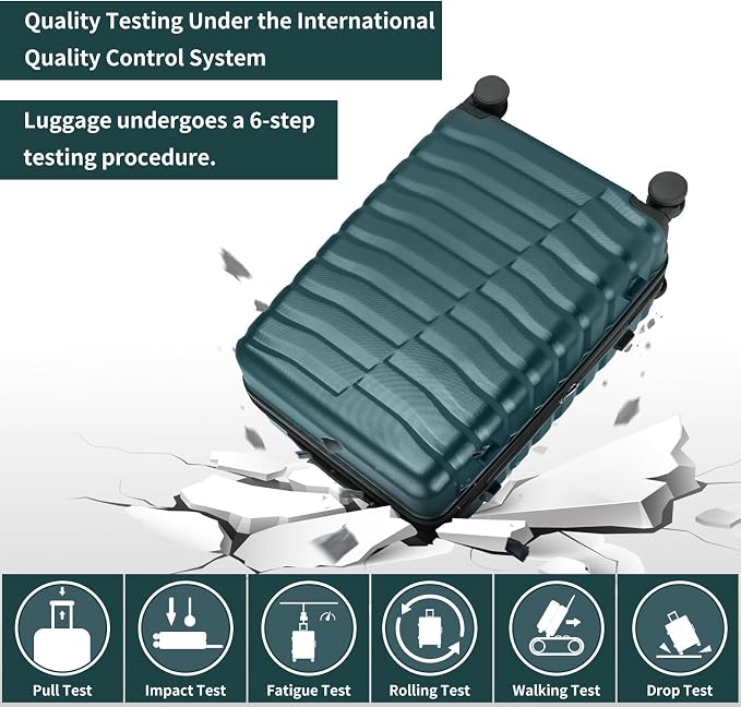 Lightweight Luggage with Spinner Wheels & YKK Zipper, 3-Piece Suitcase ABS+PC - Image 3
