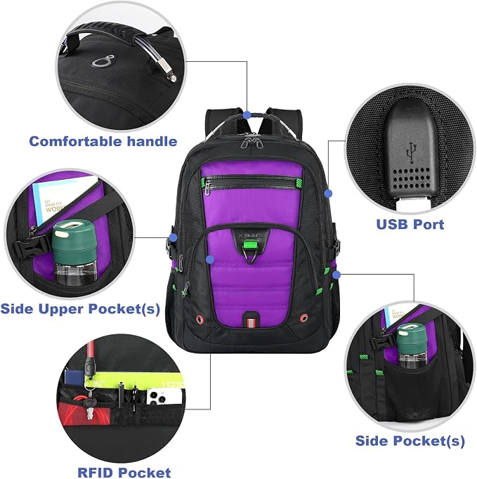Z-MGKISS Extra Large Laptop Backpack, Water-Resistant 18.4-19 Inch Travel - Image 3