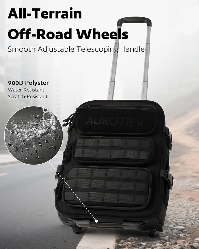 Rolling Tactical Laptop Backpack, Underseat Travel Backpack - Image 5