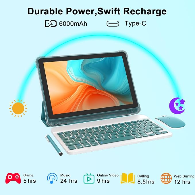 Android 15 Tablet 10 Inch, 20GB RAM+128GB ROM/ 2TB Expandable, 2.0GHz Quad-core - Image 6