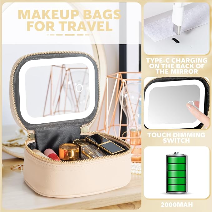 Small Makeup Bag Travel Train Case - Image 3