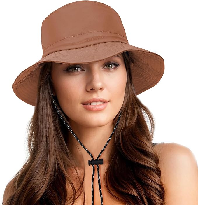 Durio Waterproof Bucket Hats for Woman UPF 50+ Sun Hat UV Protection Packable by DURIO