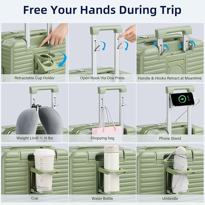 Hard Shell 20 Inch Carry on Luggage Expandable Travel Luggage, TSA Approved - Image 2