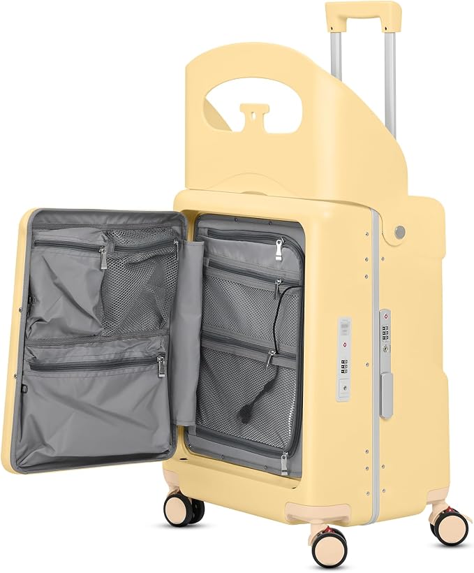 22" Ride-On Luggage with Seat for Kids & Adults, Lightweight Hardside Ride-On by ADVWIN