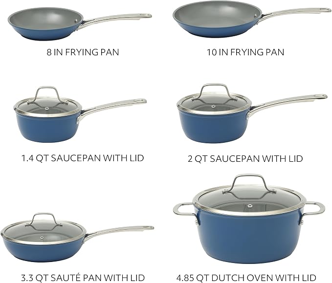Sur La Table Kitchen Essentials Cool Commune Hard Anodized 10 Piece PFA Free - Image 3