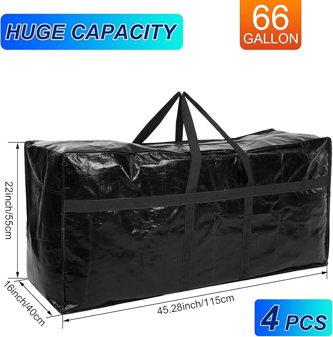 4 Pcs 66 Gallon Large Moving Bags - Image 3
