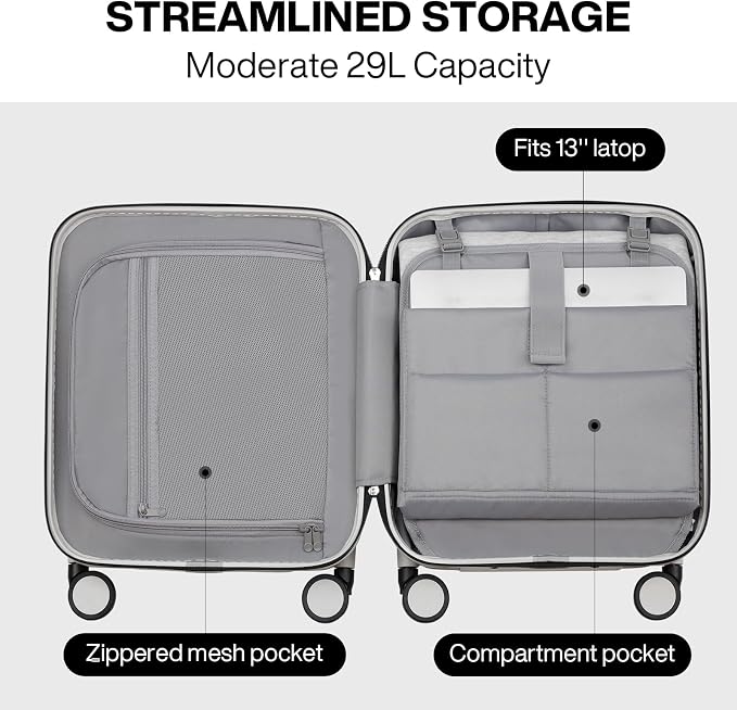 mixi Underseat Carry on Luggage 16 Inch Hardshell PC Suitcase - Image 5