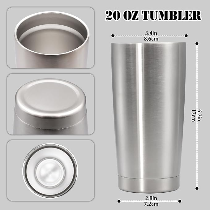 20 oz Tumbler with lid Double Wall Vacuum Insulated Tumblers Stainless Steel - Image 5