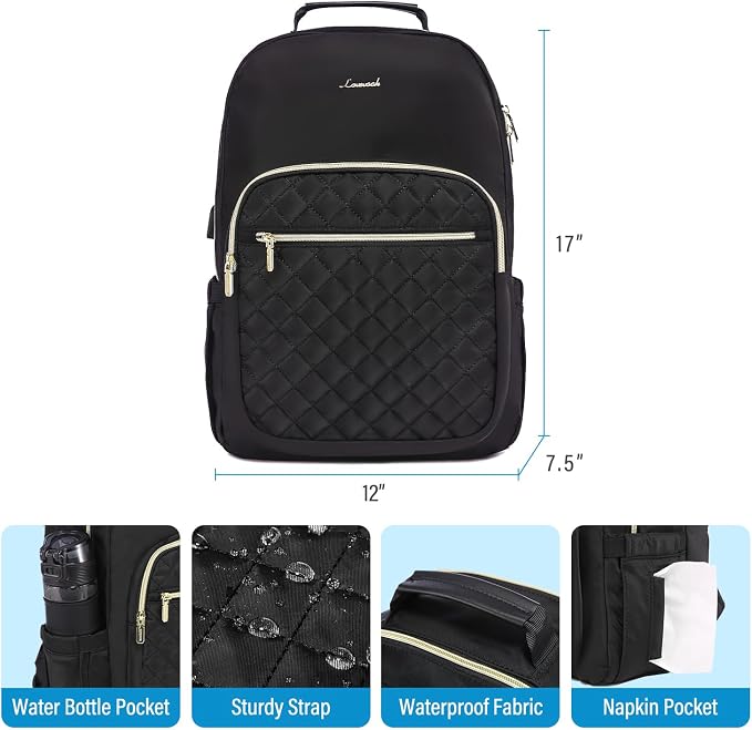 LOVEVOOK Laptop Backpack Purse for Women, Work Business Travel Computer Bags - Image 4
