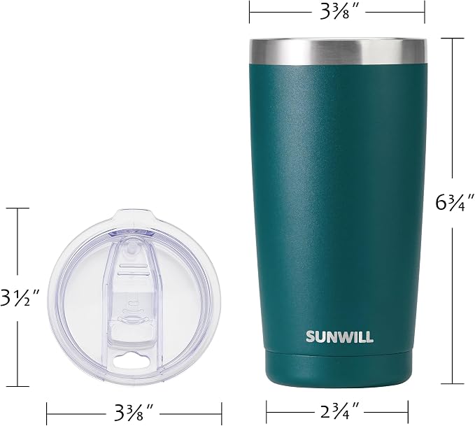 SUNWILL Travel Coffee Tumbler 20 oz, Insulated Mug - Image 3
