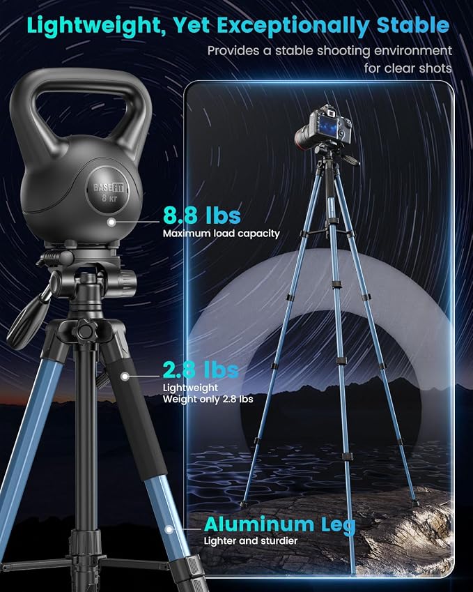74"-Camera-Tripod, with Holder and Travel Bag - Image 2