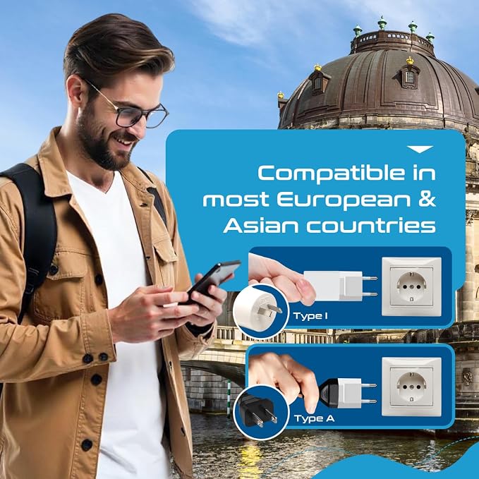 Ceptics European Travel Plug Adapter – Converts USA to EU, Asia and Italy - Image 6