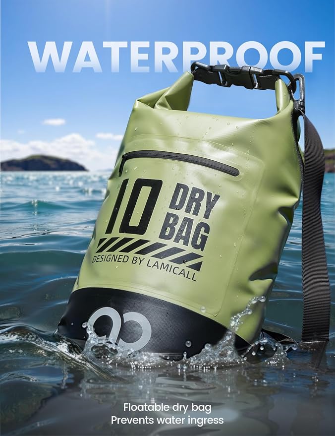 Lamicall Dry Bag Waterproof Backpack - 5L/10L/20L/30L/40L Roll Top Waterproof - Image 3